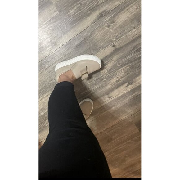 Clean Boss by Joy Women's Luxe Slip On Leather Bow Sneaker Latte 7 1/2 W - Picture 3 of 6